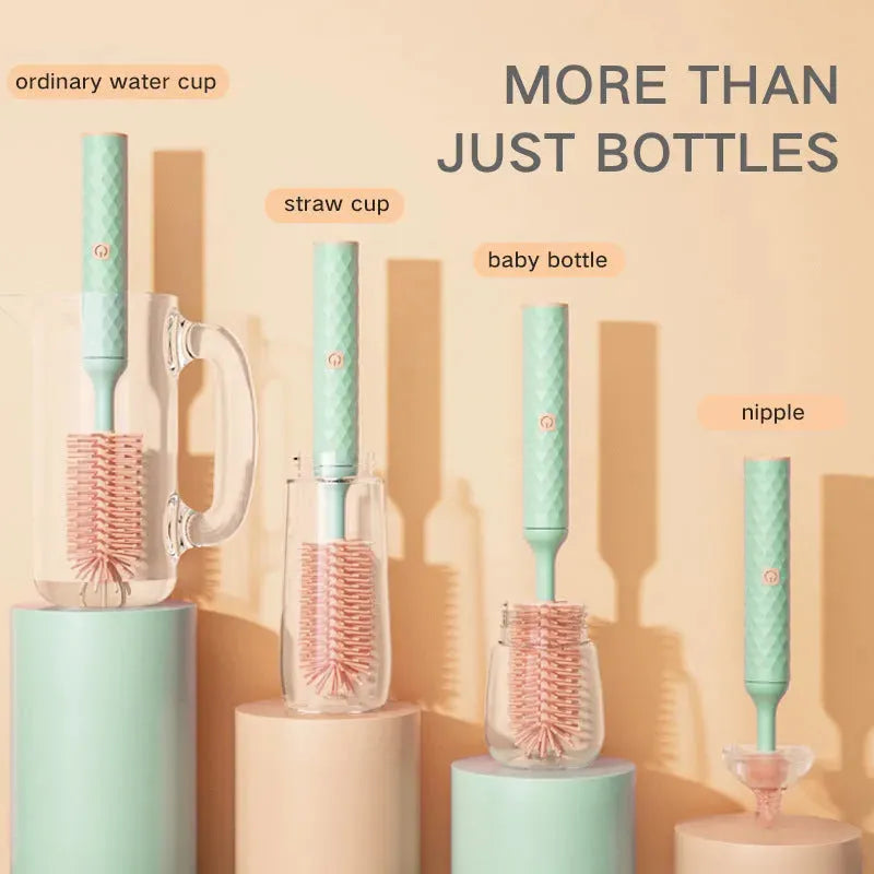 Electric Silicone Bottle Brush 360 Degree Rotating Baby - Bellarte Enchanté Electric Silicone Bottle Brush 360 Degree Rotating Baby